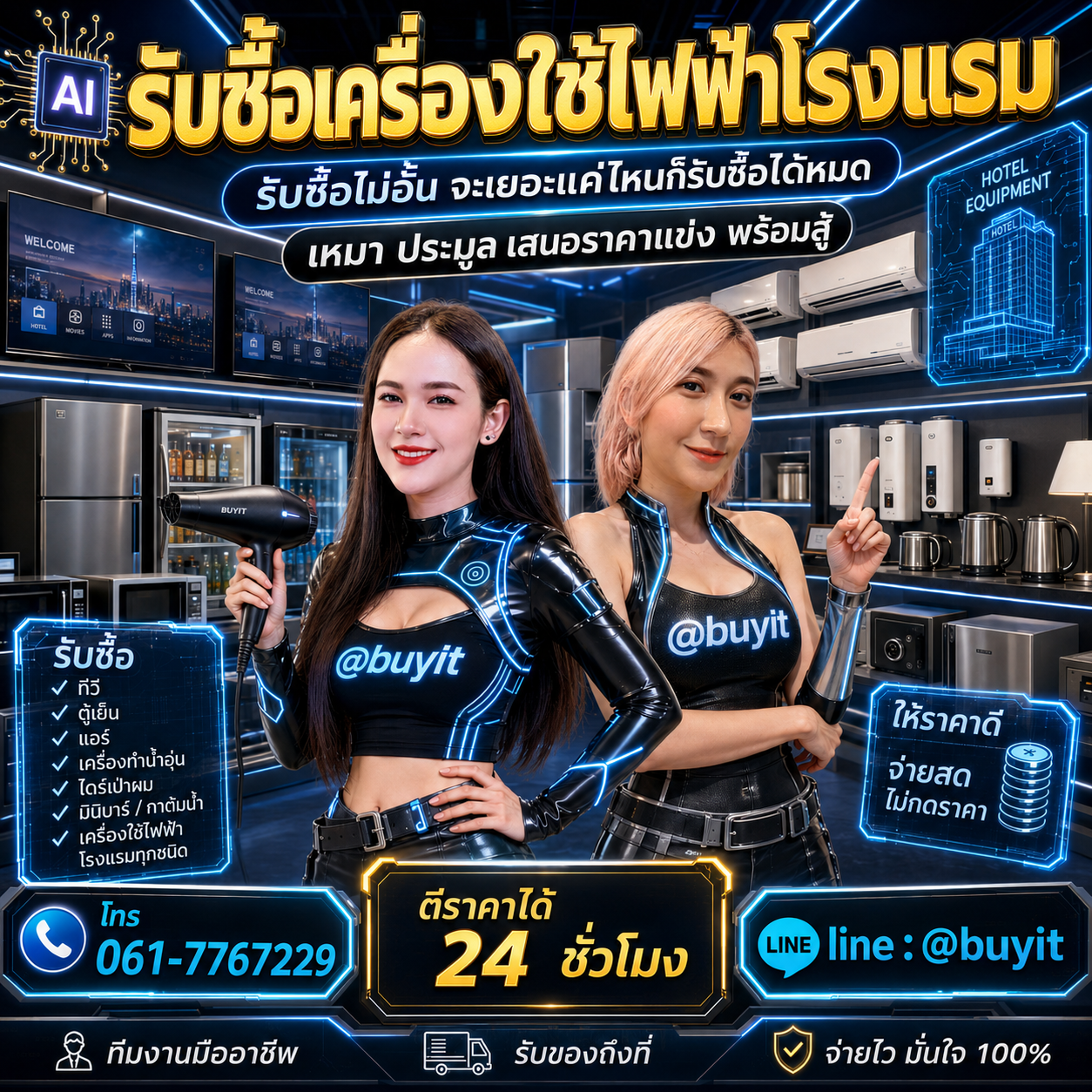 รับซื้อเหมาเครื่องใช้ไฟฟ้าโรงแรม รับซื้อหลายรายการ เสนอราคาแข่ง