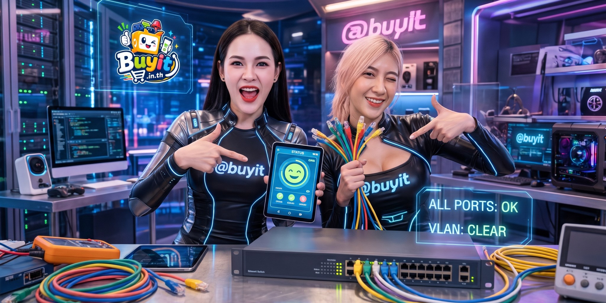 ภาพประกอบ ขาย Network Switch สภาพใช้งาน มีวิธีเทสต์ไฟสถานะทุกพอร์ตและเคลียร์คอนฟิก VLAN อย่างไรให้คนซื้อมั่นใจ